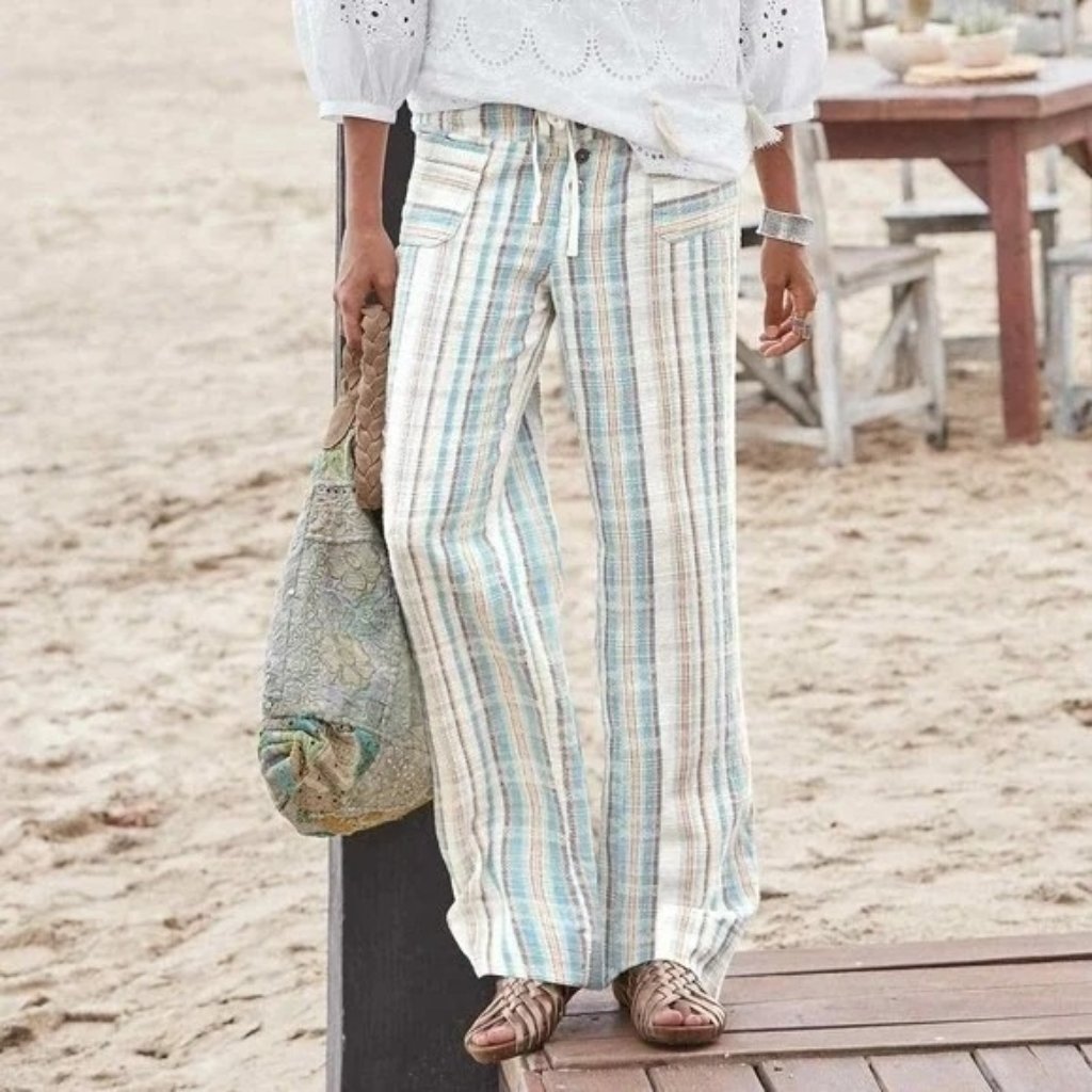 Sundance Pants Womens Pxl Gigi Multi Plaid Lagenlook Wide Leg Relaxed Textured